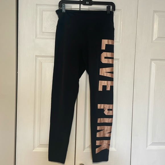 Pink by victorias secret sports leggins. Size large - Picture 1 of 6